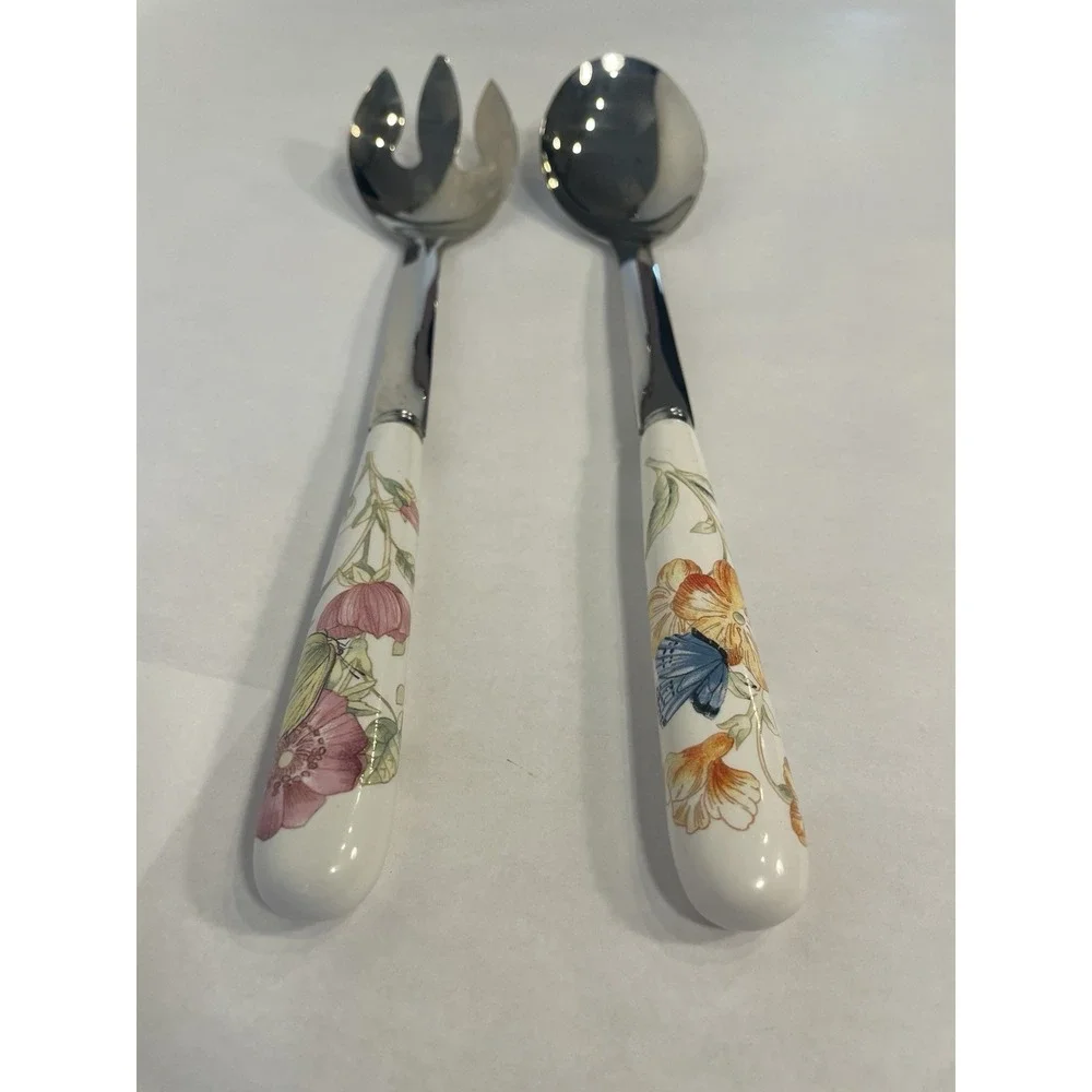 Lenox Butterfly Meadow Two Set Serving Pieces (Spoon And Fork)